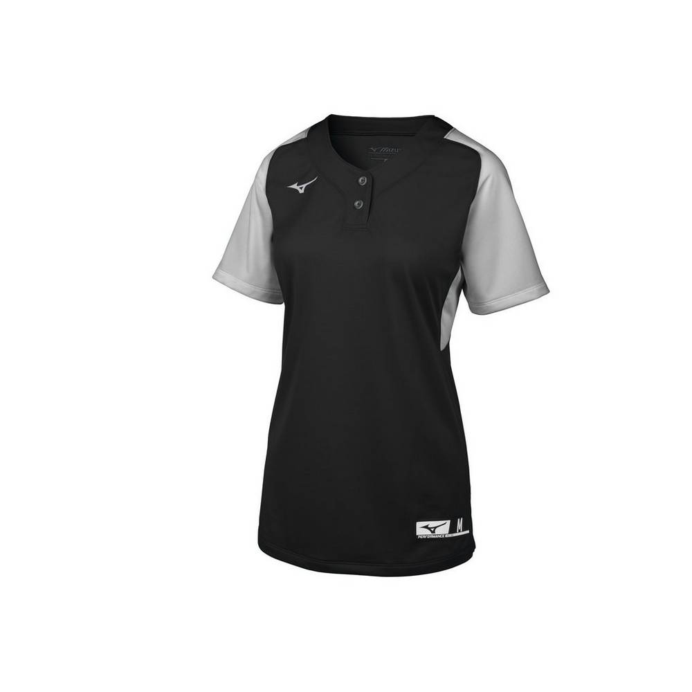 Jerseys Mizuno Aerolite 2-Button Mujer Negras/Gris Comprar YHZR-61948